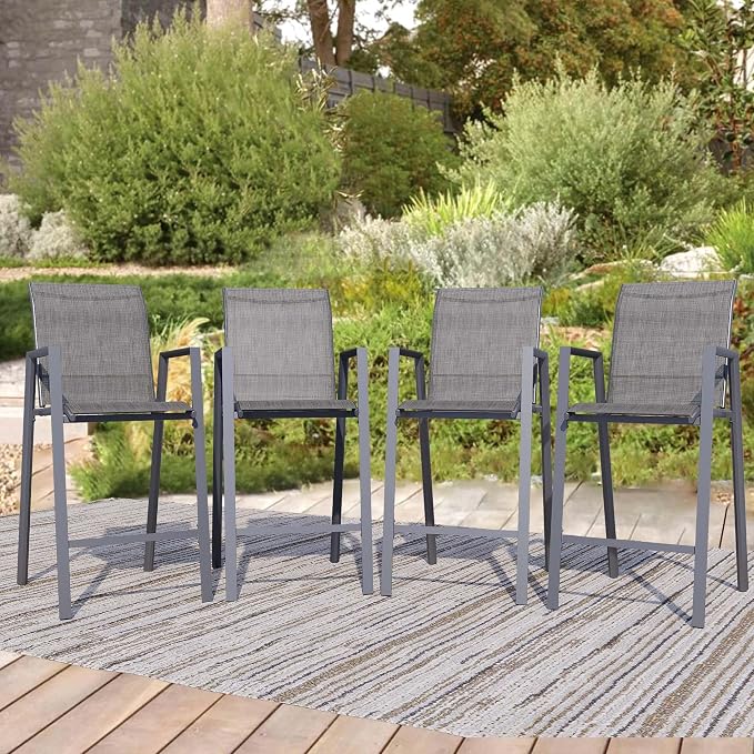Outdoor Bar Stools Set of 4, Bar Height Chairs by Home