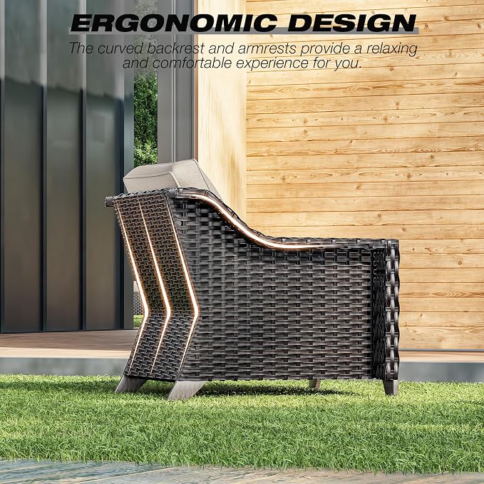 Joyside Wicker Patio Chairs Set of 2, Outdoor Rattan Furniture - Image 5