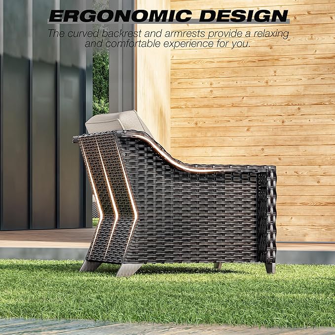 Joyside Wicker Patio Furniture Sets, 5 Pieces Upgraded Large Size Outdoor - Image 5