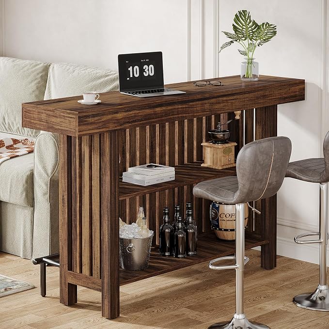 Tribesigns Large 2-Tier Bar Table, 63-Inch Mini Pub Table - Image 8