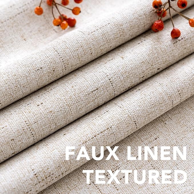 H.VERSAILTEX Linen Blackout Curtains 54 Inches Long 100% Blackout Thermal - Image 4
