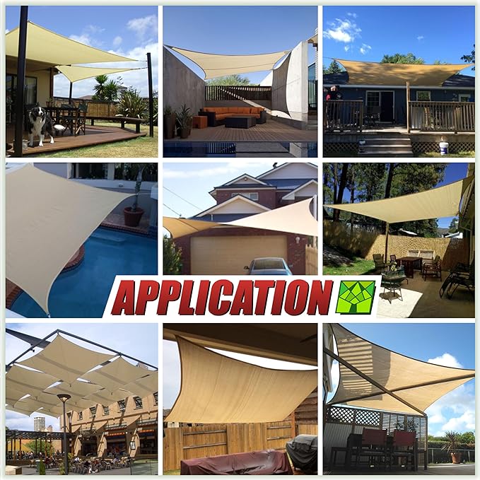 ColourTree TAPR1616 Custom Size 7' x 19' Grey Sun Shade Sail Canopy UV Block - Image 3