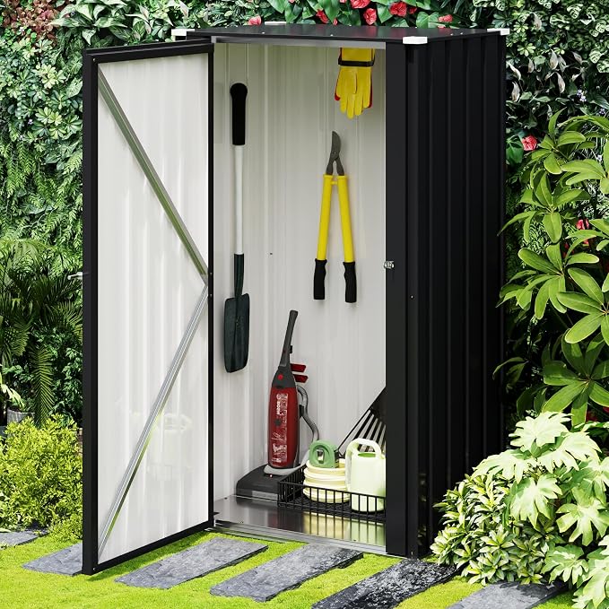 Devoko 22 Cuft Lockable Metal Storage Shed, Vertical Indoor Outdoor Tool Cabinet by DEVOKO
