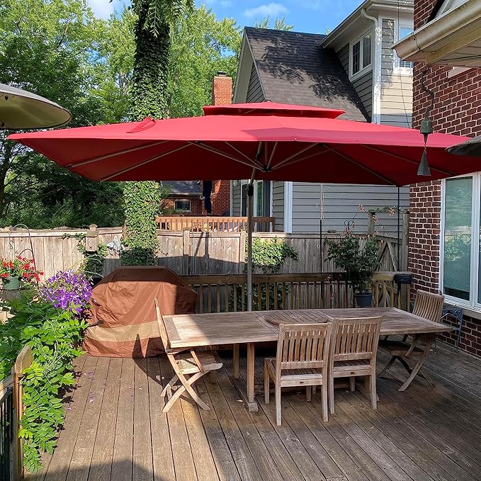 PURPLE LEAF 10' X 13' Patio Umbrella Outdoor Rectangle Umbrella Large - Image 2