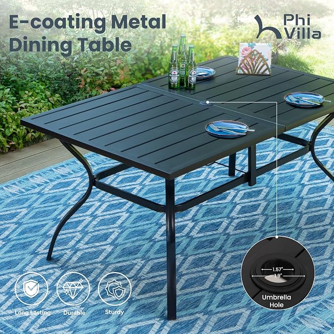 PHI VILLA Swivel Chair Patio Dining Set - Image 5