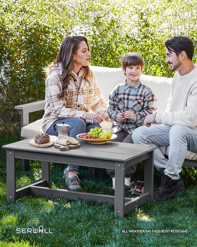 SERWALL HDPE Patio Conversation Set, 6-piece Sectional Outdoor Furniture Set - Image 9