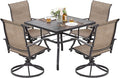 NUU GARDEN Outdoor Patio Dining Set, 4 Swivel Textilene Dining Chairs and 37" by NUUGARDENCORPORATION