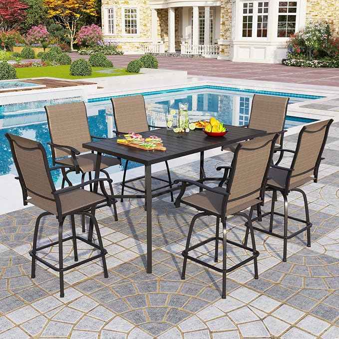 PHI VILLA Outdoor Patio Bar Dining Table - Image 8