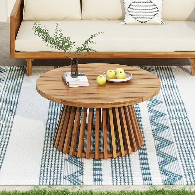 Merax Outdoor Acacia Wood Conversation Set - Image 3