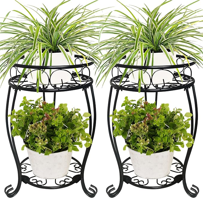 2 Pack 19.2 inch Metal Plant Stand Rack by alleegold