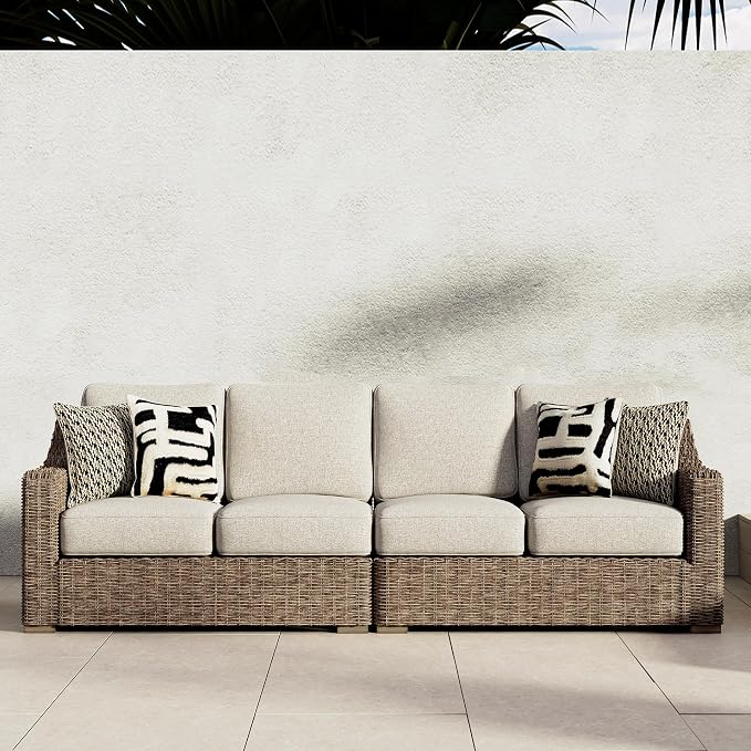 Signature Design by Ashley Beachcroft Outdoor Left & Right Arm Facing Wicker - Image 2
