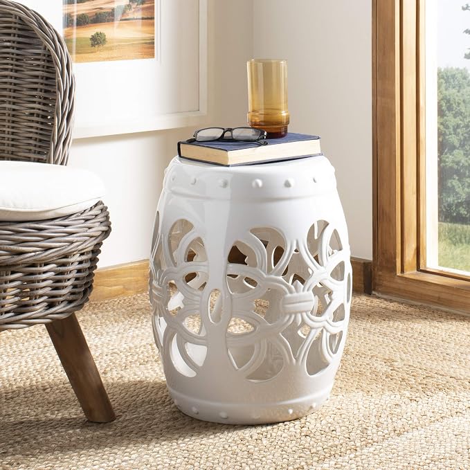 Safavieh Castle Gardens Collection Imperial Vine Antique White Glazed Ceramic - Image 2