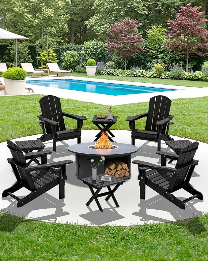 SERWALL Folding Outdoor Side Table Set of 4, Small Adirondack Side Table - Image 11