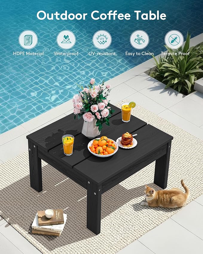 SERWALL HDPE Outdoor Furniture Set, 2 Seats Outdoor Sectional - Image 8