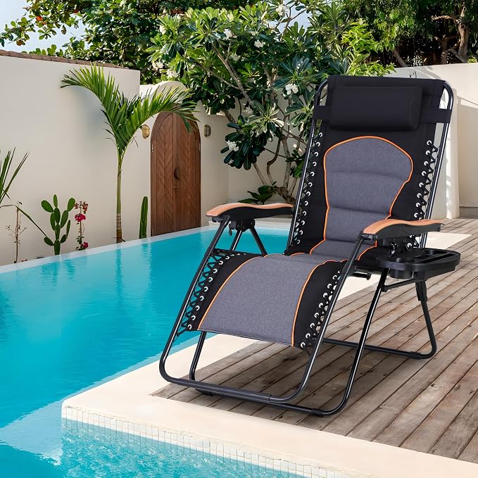 Sophia & William Oversized XXL Zero Gravity Chair Padded, Folding Lounge Chair - Image 2