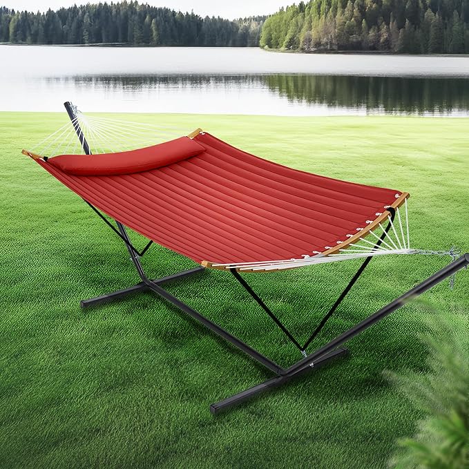 SUPERJARE Hammock with Stand, 2 Person Heavy Duty Hammock with Padded Cotton - Image 3