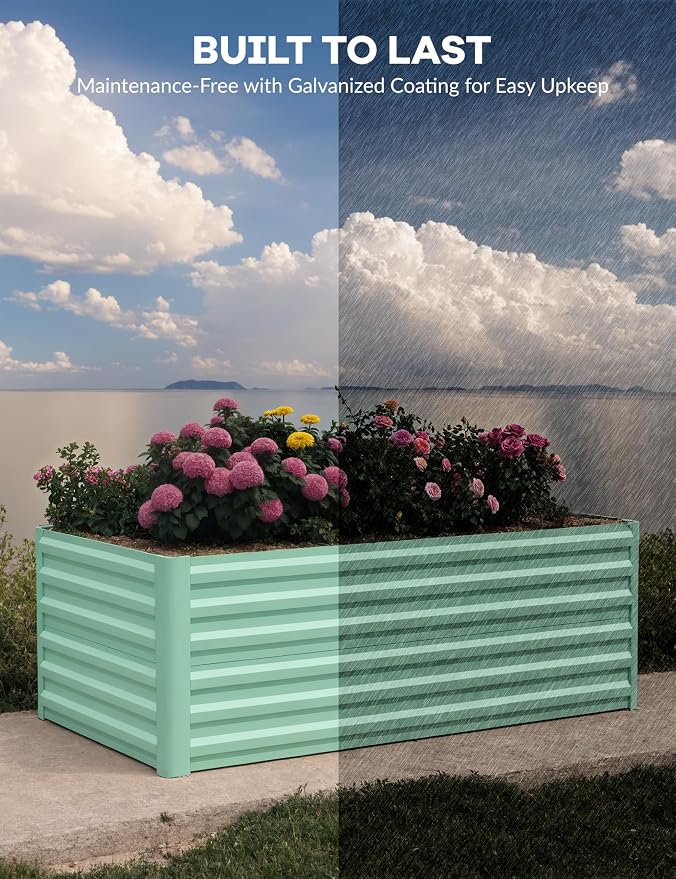 GarveeLife 8x4x2 ft Galvanized Raised Garden Bed, Rust-Resistant Raised Garden - Image 8