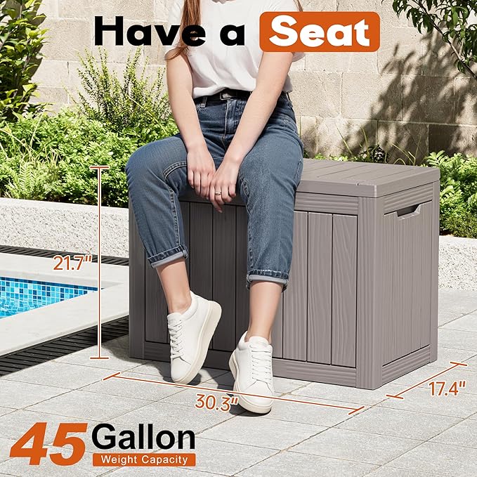 Outdoor Storage Box, Resin Deck Boxes Indoor and outdoor, Waterproof Storage - Image 2