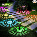 Bright Solar Pathway Lights 6 Pack, Color Changing+Warm White LED Solar Lights by Nupostai