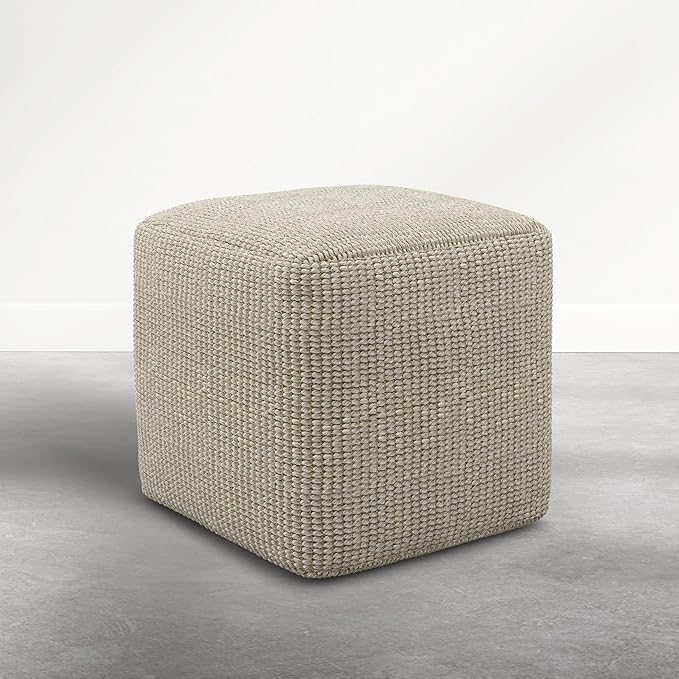 SIMPLIHOME Zelma Square Pouf – 18 inch Wide Upholstered PET Polyester Ottoman - Image 4