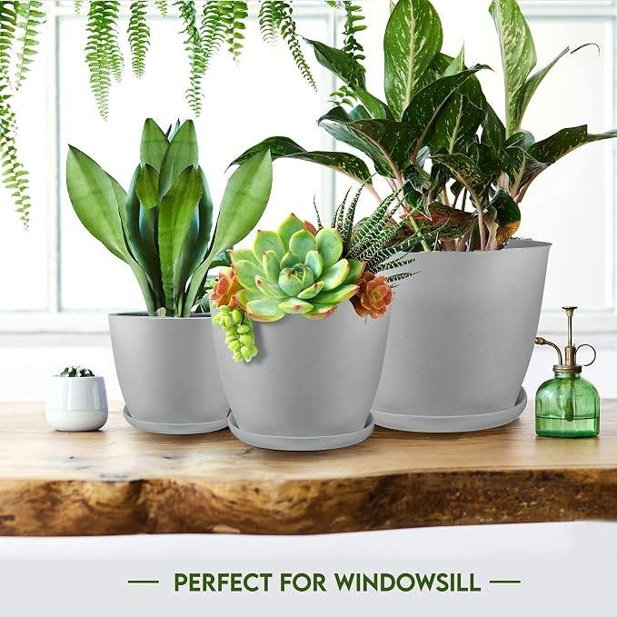 Utopia Home - Plant Pots Indoor - 7/6.6/6/5.3/4.8 Inches Flower Pots - Image 6