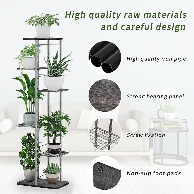 Simple Trending Plant Stand Shelf Indoor Outdoor Waterproof, 6-Tier 7 Potted - Image 3