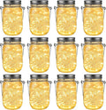 GIGALUMI Solar Mason Jar Lights, 12 Pack 30 Led String Fairy Lights Garden by GIGALUMI