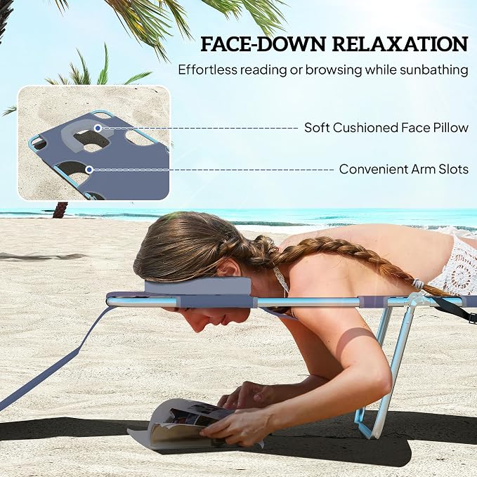 Outsunny Chaise Lounge Chair Outdoor Set of 2 - Image 5