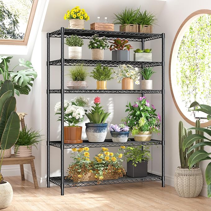 5 Tier Storage Shelves 71"H Wire Shelving Adjustable Metal Shelving, 1000LBS - Image 7
