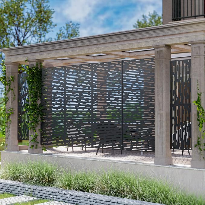 Casaphoria 72" H x 35" W Metal Outdoor Privacy Screen, Freestanding Decorative - Image 3