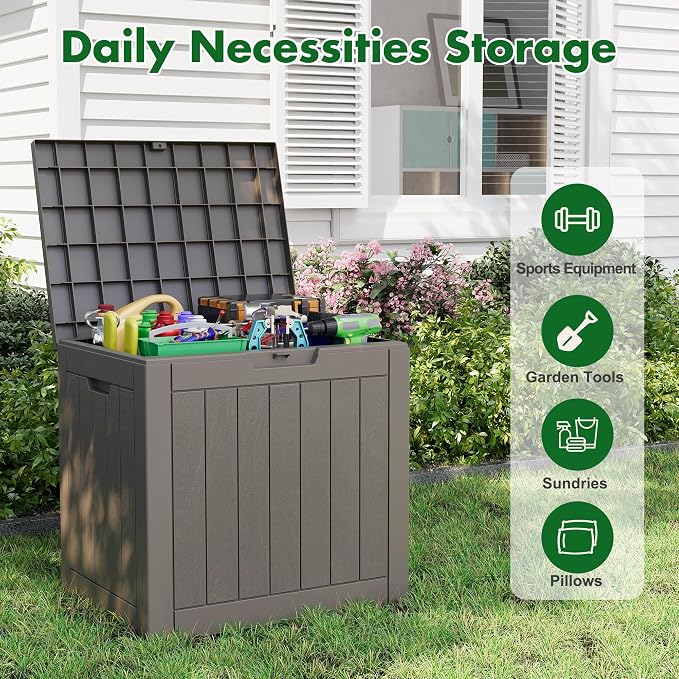 Outdoor Storage Box, Resin Deck Boxes Indoor and outdoor, Waterproof Storage - Image 2