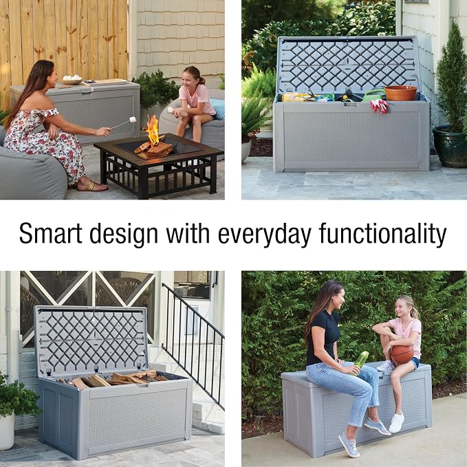 Rubbermaid Extra Large Resin Outdoor Storage Deck Box, Weather Resistant - Image 4