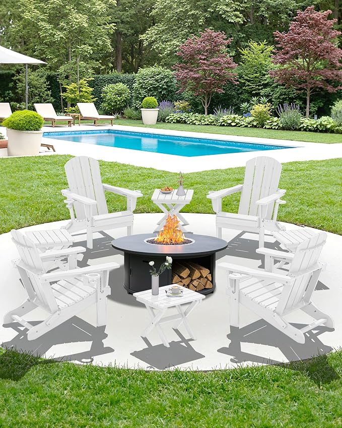 SERWALL Folding Outdoor Side Table Set of 2, Portable Adirondack Side Table - Image 11