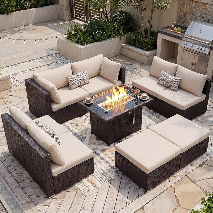 NICESOUL 29.3'' High Back Outdoor Patio Sectional Furniture by NICESOUL