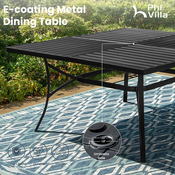 PHI VILLA 9 Pcs Patio Dining Set - Image 7