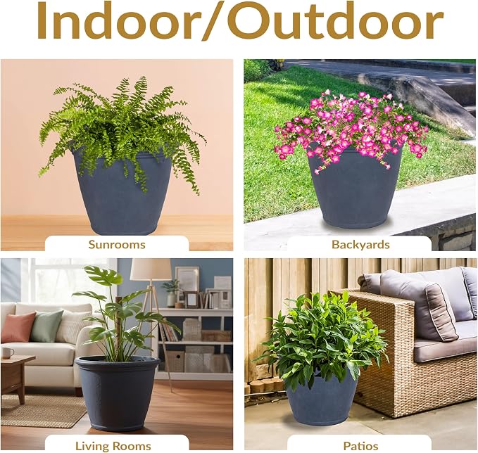 Sunnydaze 24-Inch Anjelica Large Plastic Pot - Image 6