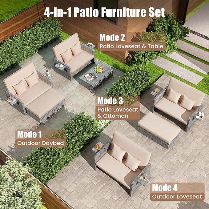 Tangkula Patio Rattan Daybed - Image 3