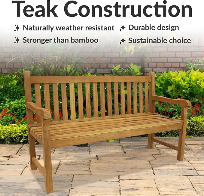 Sunnydaze 2-Person Outdoor Bench - Image 4