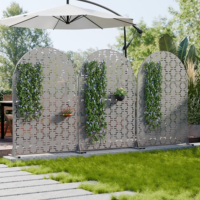 Casaphoria 72" H x 47" W Arched Metal Privacy Screen - Image 2