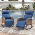 Zero Gravity Patio Rocking Wicker Recliner Chairs Set of 2- Wicker Outdoor by JelwalyPatioFurnitureSet