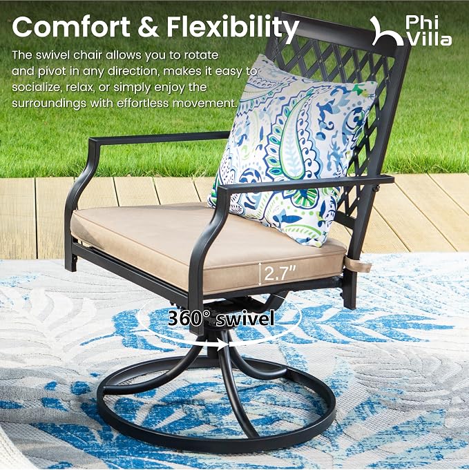 PHI VILLA 5 Pieces Outdoor Dining Set - Image 3