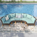 PHI VILLA 3-Piece Half-Moon Patio Furniture Set, Outdoor Curved Sectional Sofa by PHIVILLAThepioneerofcomfortablehouseholdsupplies