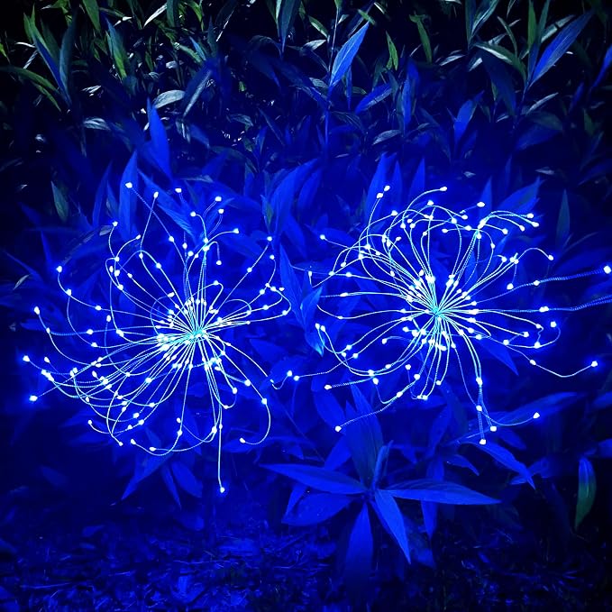 JJGoo Solar Firework Lights, 2 Pack 120 LEDs 2 Lighting Modes Solar Garden - Image 3