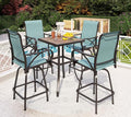 PHI VILLA 5 Piece Outdoor Bar Set, High Top Patio Bistro Bar Table and 4 by PHIVILLAThepioneerofcomfortablehouseholdsupplies