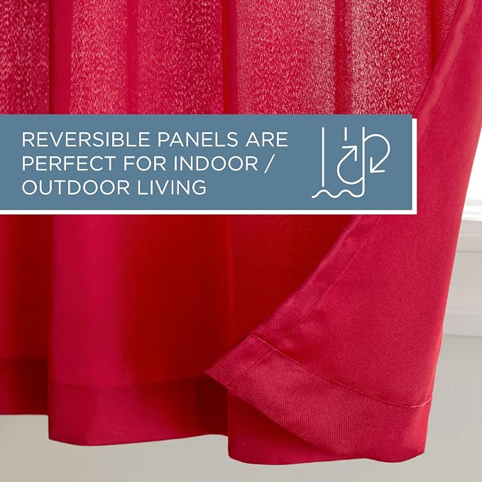 TOWN & COUNTRY BASICS Cabana Solid Heavyweight Indoor Outdoor Curtains - Image 6
