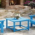 WestinTrends Malibu Low Outdoor HDPE Square Patio Coffee Table, Pacific Blue by WestinTrends