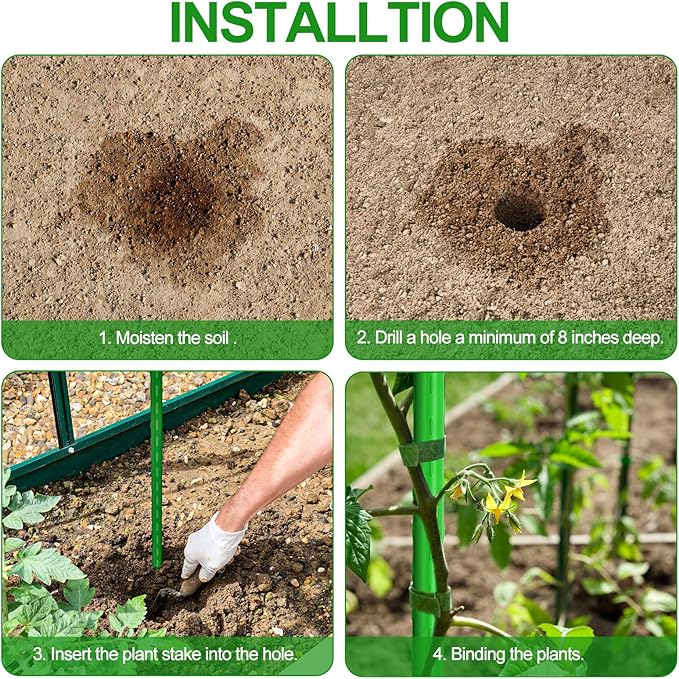 WAENLIR Garden Stakes 60 inch 5ft Sturdy Tomato Stakes, Plant Stakes - Image 5