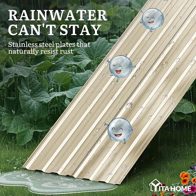 YITAHOME 6x3x2ft Large Raised Garden Bed Kit, Galvanized Metal Planter Box - Image 5