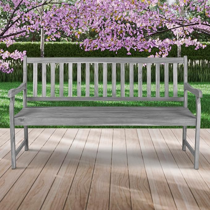 JONATHAN Y BNH101B Laurel 59.1" 3-Seat Slat-Back 600-Lbs Support Acacia Wood - Image 6