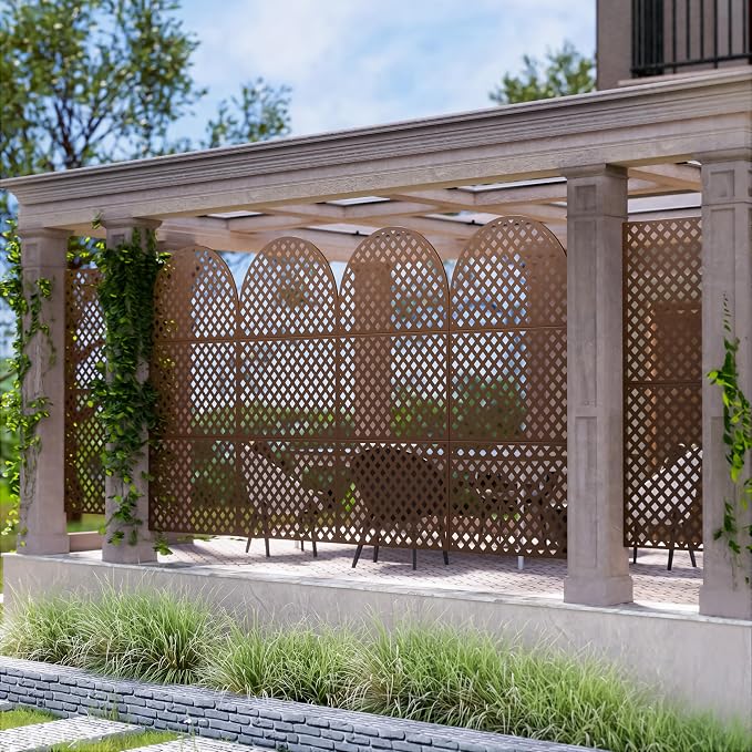 Casaphoria 72" H x 35" W Arched Metal Privacy Screen - Image 7